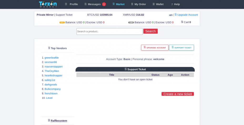 TorZon market affiliate program