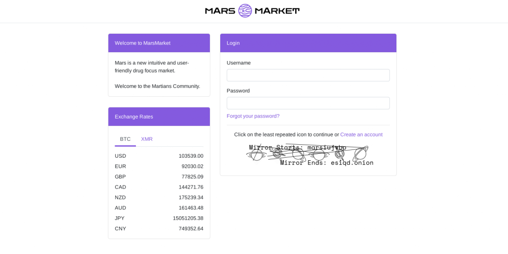 Mars market login