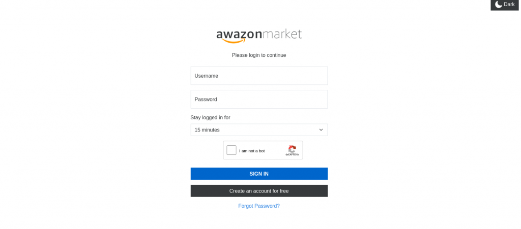 awazon market login page