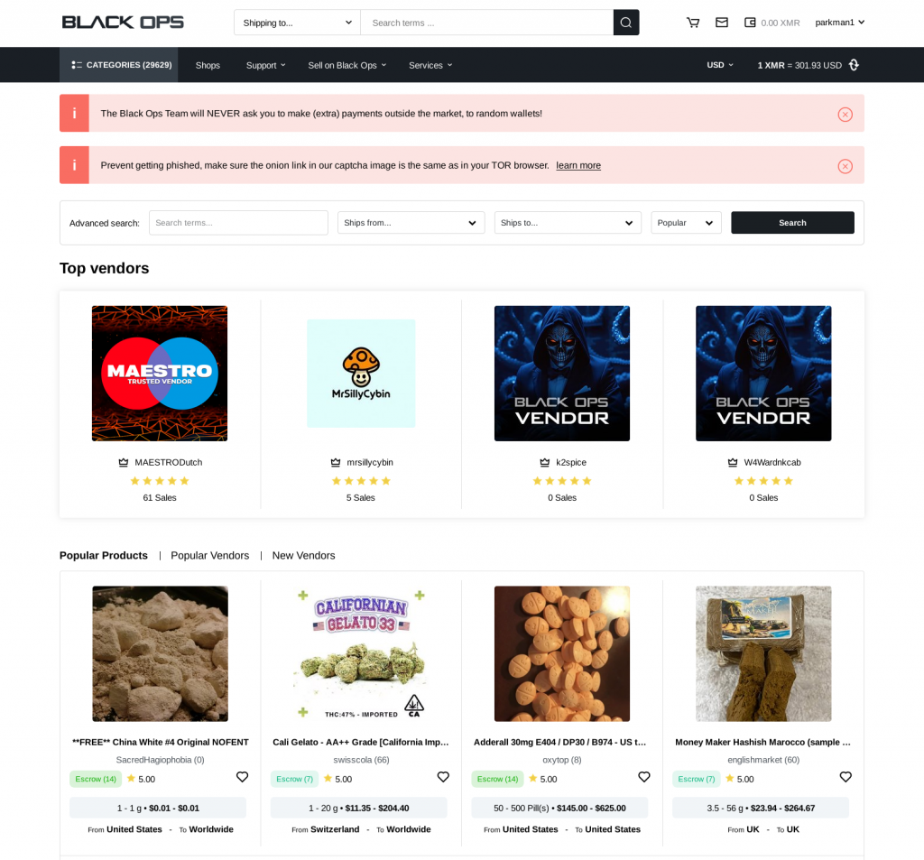 black ops market home